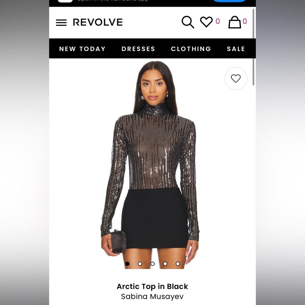 NWT Sabina Musayev Arctic Top XS black silver